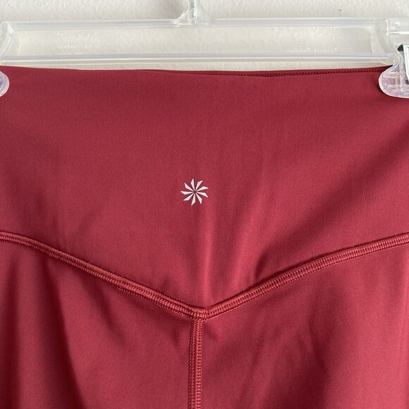 Athleta Elation Train 7/8 Tight Athletic Leggings Size XL Maroon Red Gym Workout - Picture 8 of 10